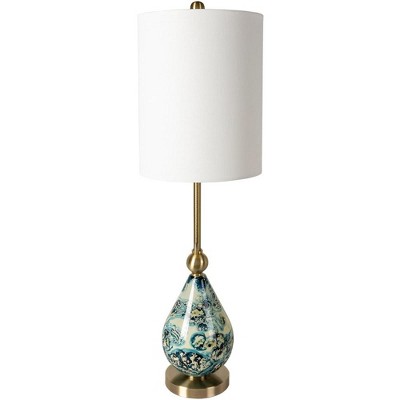Mark & Day Ellbogen 33"H x 10"W x 10"D Traditional Aqua Table Lamps