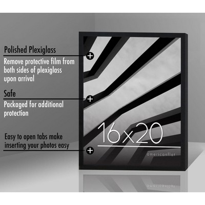 Black 16x20 Slim Frame with Polished Plexiglass