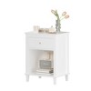 Gulches 26.77in H Wooden Nightstand with One Drawer One Shelf for Kids, Adults, White - 4 of 4