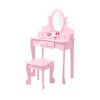Kids' Vanity Set with Mirror, Makeup Table and Stool Vanity Desk and Chair with Wood Makeup Playset for 4-9 Girls - 3 of 4
