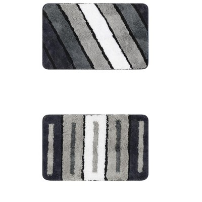 Unique Bargains Ultra Water Absorbent Non-Slip Quick Dry Bathroom Floor Mats 2 Pcs