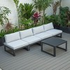 LeisureMod Chelsea 5-Piece Outdoor Patio Sectional Set with Coffee Table – Black Aluminum Frame, Cushions, Weather-Resistant - 2 of 4