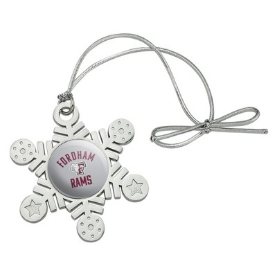 Fordham University Rams Logo Metal Snowflake Christmas Tree Holiday Ornament