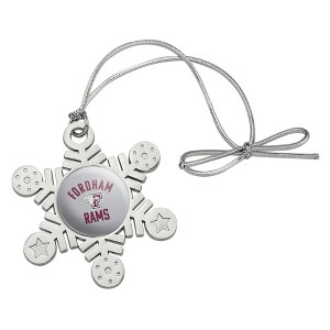 Fordham University Rams Logo Metal Snowflake Christmas Tree Holiday Ornament - 1 of 3