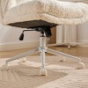 Ridstar Adjustable Swivel Faux Rabbit Fur Home Office Chair with Metal Base-Cream - 3 of 4