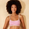Women's Striped Ribbed Bralette Bikini Top - Shade & Shore™ - 3 of 4