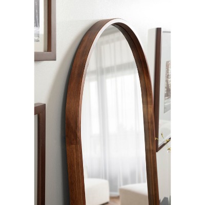 Valenti Walnut Brown Arched Wall Vanity Mirror