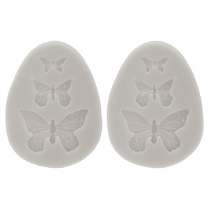 Unique Bargains Butterfly Silicone Polymer Clay Fondant Template for Crafts Air Dry DIY 2 Pcs - 1 of 4