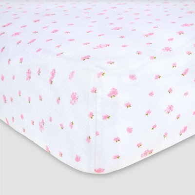 Burt's Bees Baby® Organic Fitted Crib Sheet - Butterfly Garden - Blossom  Pink