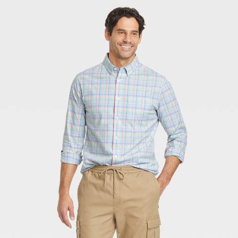 Men's Plaid Slim Fit Long Sleeve Button-down Shirt - Goodfellow & Co ...