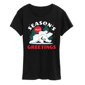 Women's - Coca-Cola - Seasons Greetings Polar Bears Short Sleeve Graphic T-Shirt - 1 of 4