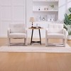 Set of 2 Accent Chair with Curved Armrests, Modern Chenille Upholstered Lounge Chair, Single Armchair for Living Room, Office-Koiai - 3 of 4