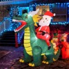 SEVOBAL Inflatable Holiday Decorations 6.7' Inflatable Santa Riding Dinosaur Christmas Inflatable Decor Outdoor Xmas Decor, Multi, 37.5"*80.4"*72" - 4 of 4