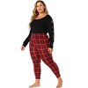 Agnes Orinda Women's Plus Size Check Leggings for Women Stretch Festive Glen Plaid Skinny Pants - 4 of 4