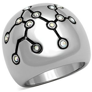 Slickblue Molecular-Style Ring for Women, Stainless Steel,White AB Synthetic Crystals, Polished Finish, size 5–10 - 1 of 4
