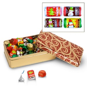 Holiday Gifts For Clients 1.5 lb Hershey's Candy Holiday Mix Tin - Golden Swirls - 1 of 1