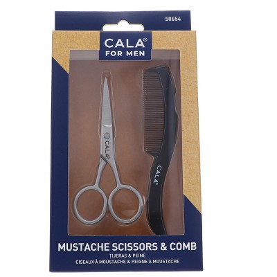 CALA Men's Mustache Scissors & Comb Set