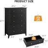 5 Drawers Dresser for Bedroom, Farmhouse Tall Wood Chest of Drawers for Clothes, Big Storage Dressers Organizer with Gold Handles for Bedroom - 2 of 4