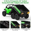 24V 4WD Electric Dump Truck with Remote Control, 2 Seater Kids Ride On Car, Music Player & LED Lights, Birthday Gift for Ages 3+ - 4 of 4
