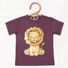 The Juniper Shop Watercolor Lion Toddler Short Sleeve Tee - 4T - Plum - 2 of 4