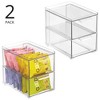 2-Drawer Stackable Organizer for Kitchen or Pantry - Set of 2 - Clear - 2 of 4