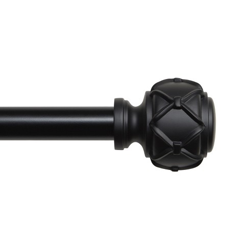 Exclusive Home Clancy 1 Curtain Rod And Finial Set, Black, Adjustable  35-66 : Target