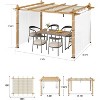 10x13ft Wood Grain Aluminum Pergola, Beige UV Block Canopy, Mesh Net, Rustproof Frame, Fast Tool-Free Assembly - 3 of 4