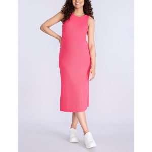 Women's Crew Neck Sleeveless Racerback Maternity Midi Dress | Motherhood Maternity - 1 of 4