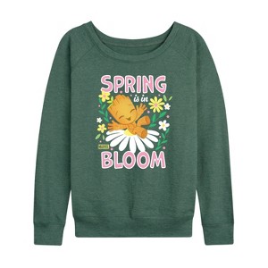 Women's - Marvel - Guardians of the Galaxy Spring Is In Bloom Lightweight French Terry Wide Neck Long Sleeve Shirt - 1 of 4
