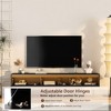 Vynxaria Floating TV Stand, Wall Mounted TV Shelf with Led Lights & Power Outlet,High Gloss TV Cabinet for Black tv Stands for Living Room - 4 of 4