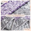 2 Piece Colorful Bohemian Quilt Set, Twin Size, Purple Grey Striped Bedding with 1 Sham - 3 of 4