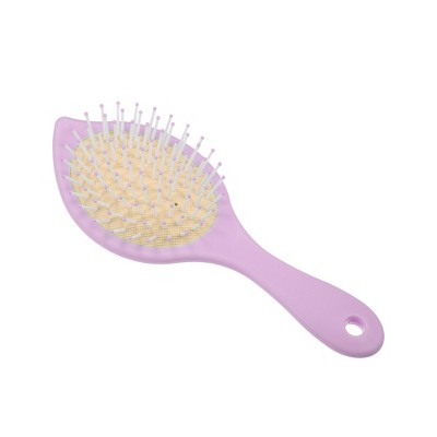 Unique Bargains Women's Leaves Shape Travel Wet Hair Brush 1 Pc