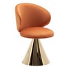 HOMLUX Swivel Accent Chair Modern Barrel Chair with Metal Cone Base Velvet Upholstered Armless Chair for Living Room，Dining Room，Bedroom - 2 of 4