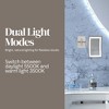 Aptations LED Rectangular Mirror (6.6" x 4.25") - 3X Magnification, Switchable Cool & Warm Light, Hardwired Arm Wall Mirror (Polished Nickel) - 3 of 4