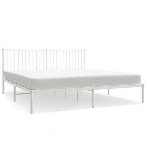 vidaXL Metal California King Bed Frame with Headboard, Under-Bed Storage, Heavy-Duty, No Mattress - 1 of 4