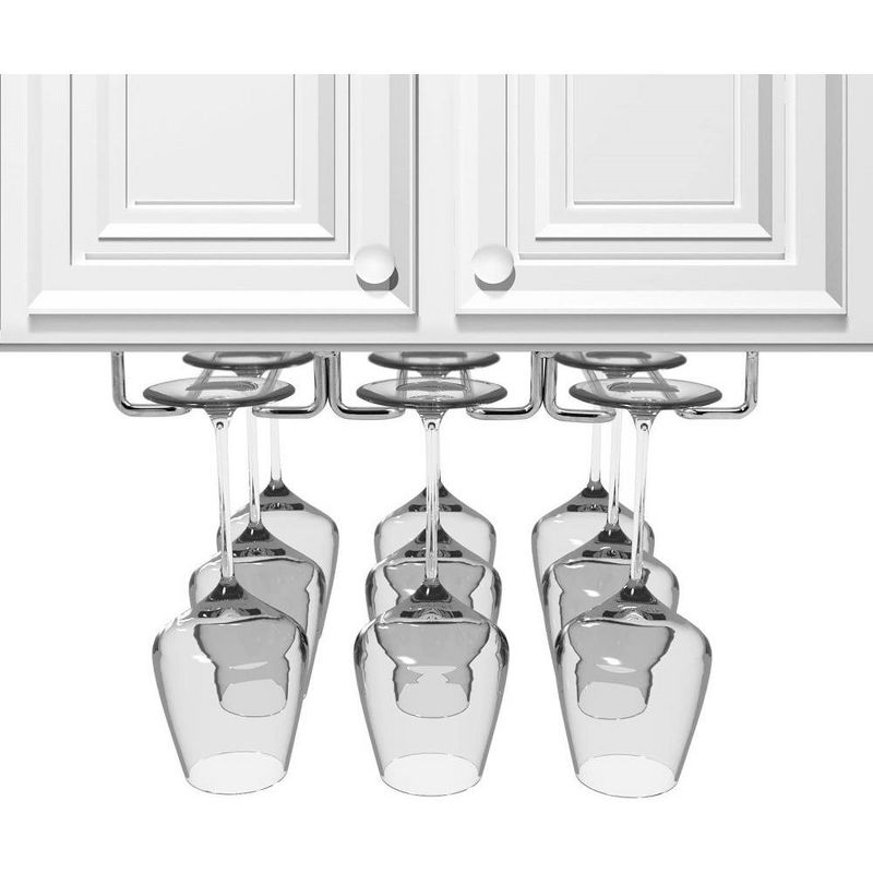 Sorbus Under Cabinet Wine Glass Rack and Stemware Holder - 3 Rows Holds up to 9 of Your Most Delicate Glassware, 4 of 6