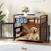 41in Dog Crate Furniture with Storage Drawers, Adjustable Feeder Heavy Duty Indoor Pet Crate for Large Breeds, Multi Functional Kennel Easy Assembly - 3 of 4