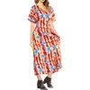 LA LEELA Women's Dress Summer Holiday Beachwear Swim Suit Long Shirt Button Up Beach Cover ups Night T Shirt for Women Large-X-Large Red, Floral - 3 of 4