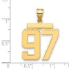 Black Bow Jewelry 14k Yellow Gold, Athletic Collection, Large Polished Number 97 Pendant - 2 of 3
