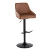 LumiSource Set of 2 Hannah Adjustable Barstools Black Metal/Camel PU - 2 of 4