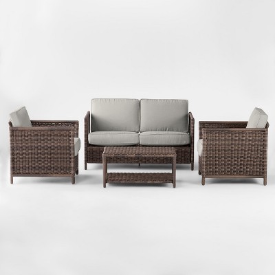 Monroe 4pc Patio Conversation Set - Gray - Threshold™