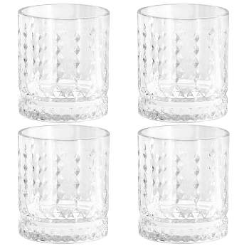 Gibson Home 4 Piece 13 Ounce Teardrop Embossed Double Old-Fashioned Glass Set