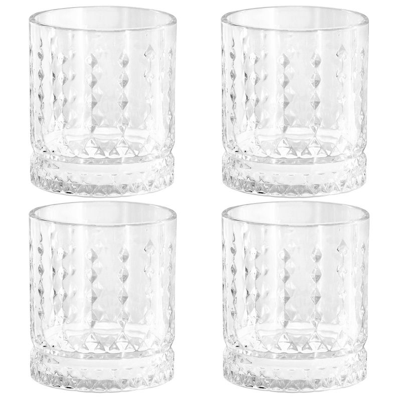 Gibson Home 4 Piece 13 Ounce Teardrop Embossed Double Old-Fashioned Glass Set, 1 of 7