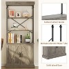 Tall Bookcase with Doors, Farmhouse Storage Open Rack Shelf with Cabinet and Metal Shelf for Home, Office - 3 of 4