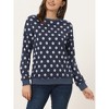 Allegra K Women's Fall Winter Long Sleeve Polka Dots Knitted Pullover Tops - 2 of 4