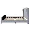 Sapphtopaz Platform Bed Frame with High Wingback Headboard and Slats Support Linen Upholstered Bed Frame, No Box Spring Needed - 2 of 4