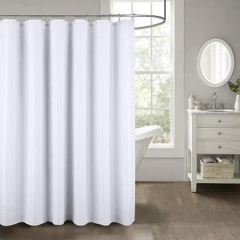 Kate Aurora Giselle Square Textured Spa Retreat Fabric Shower Curtain - Standard Size