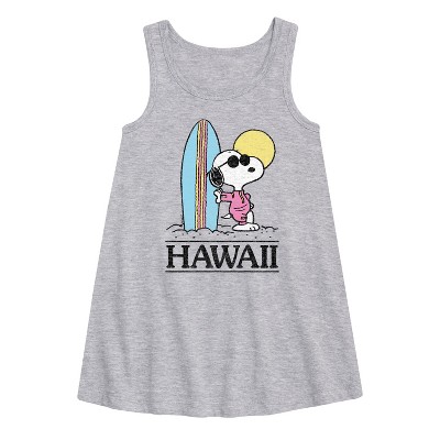 Girls' - Peanuts - Hawaii Graphic Sleeveless Aline Dress