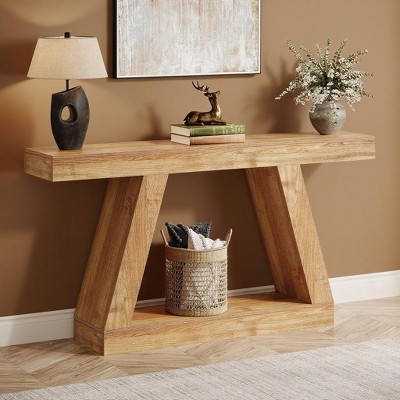 KTMBDW 55 Inches Long Console Table for Entryway, Sofa Table Behind Couch, Wooden Entry Table Foyer Hallway Table for Living Room