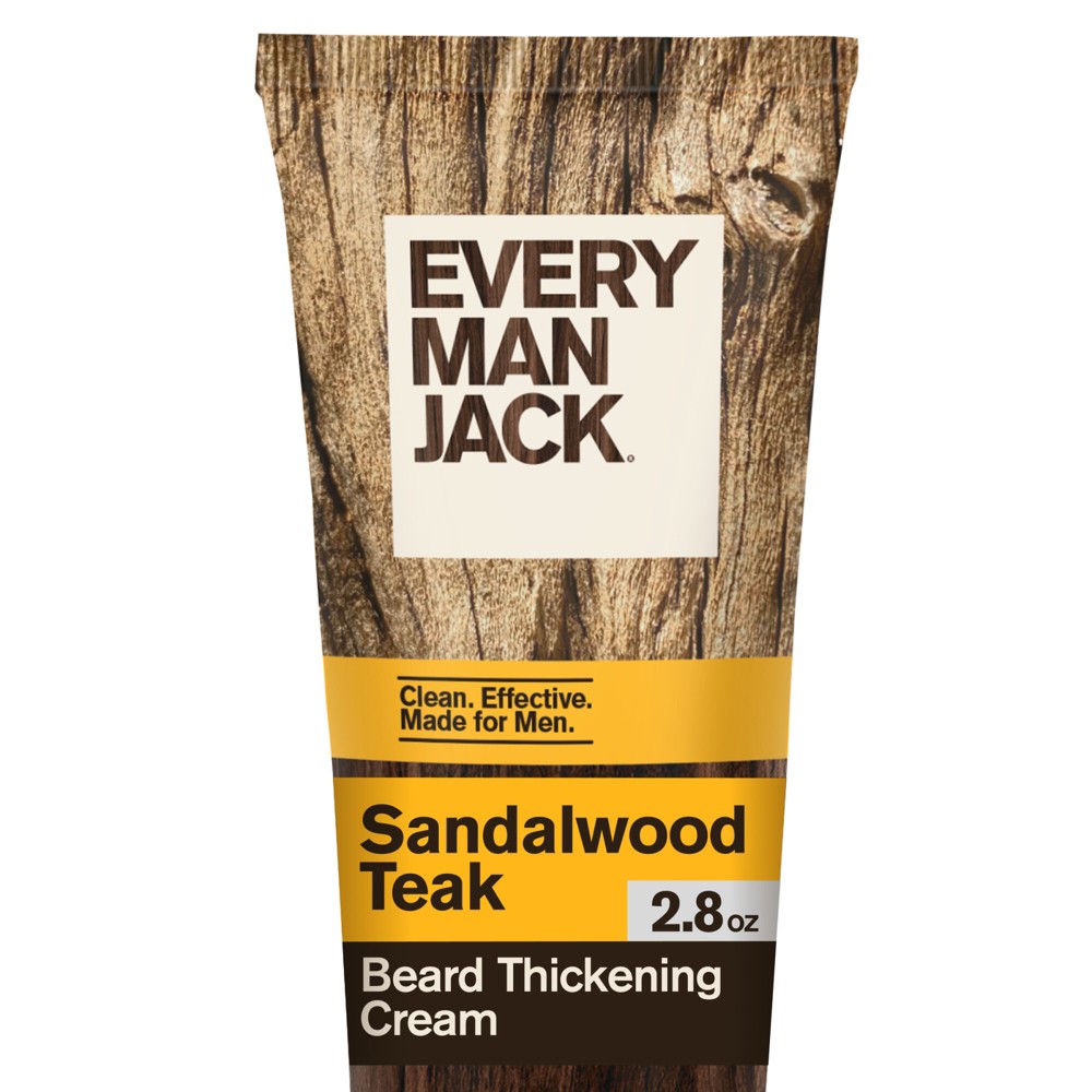 Every Man Jack Naturally Derived Men's Beard Thickening Cream - Sandalwood - 2.8 fl oz